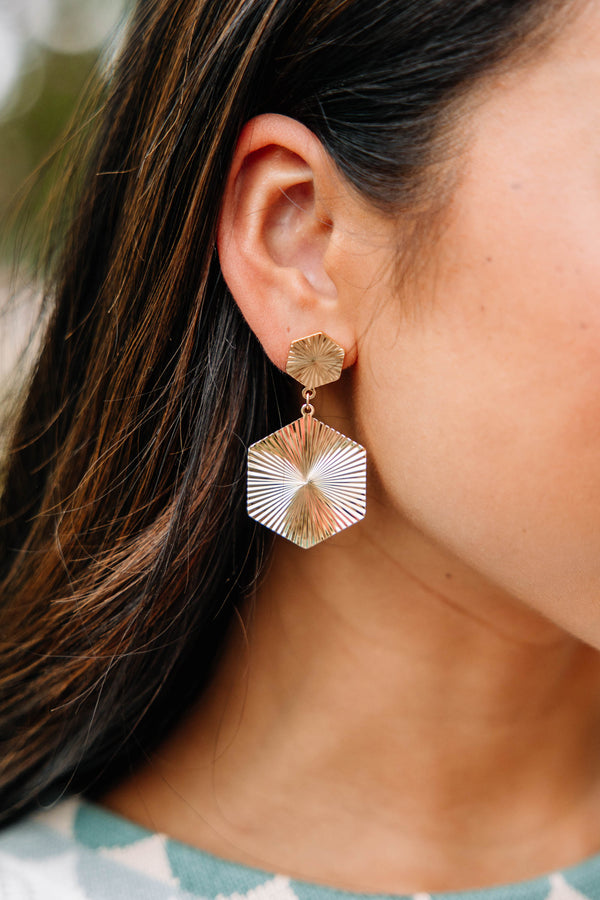 textured gold earrings