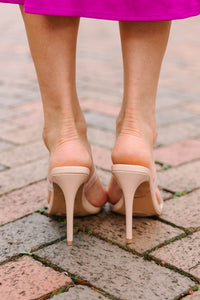 Take A Stand Nude Clear Strap Heels