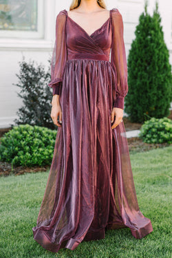 In A Fantasy World Wine Red Long Sleeve Maxi Dress – Shop the Mint