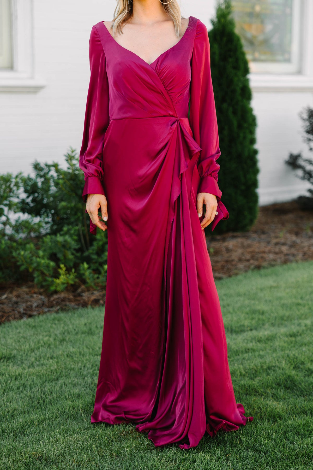 Living A Dream Burgundy Red Satin Maxi Dress – Shop the Mint