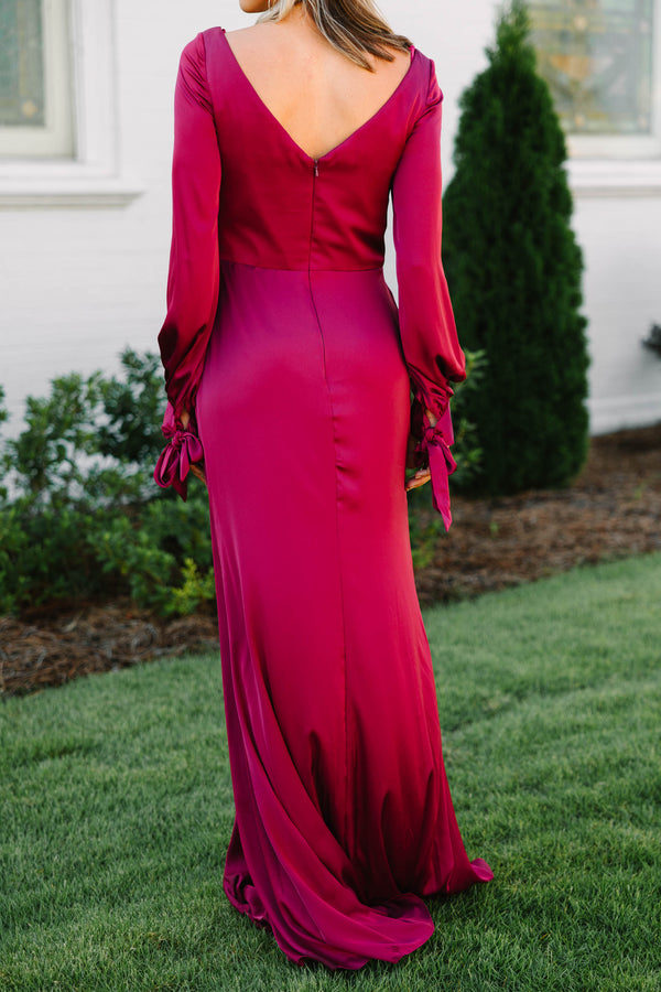 Elvira Pink Satin Formal Maxi Dress – Beginning Boutique US