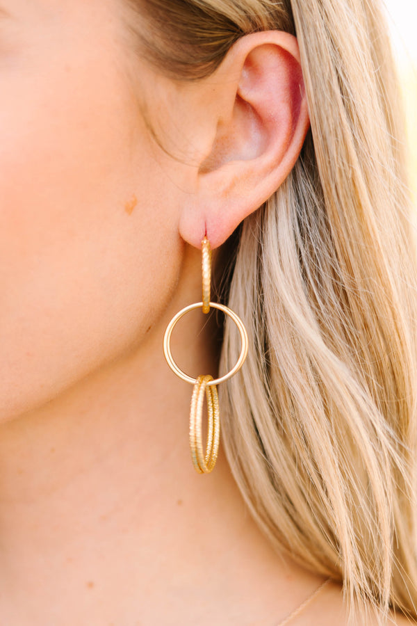 Express Yourself Gold Interlocking Hoop Earrings