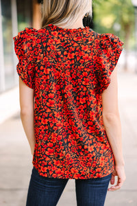Right Place Right Time Black Floral Blouse