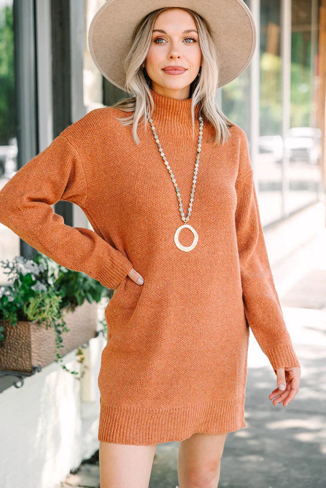 What Goes Around Copper Orange Sweater Dress – Shop the Mint
