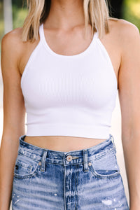 casual ribbed crop tank