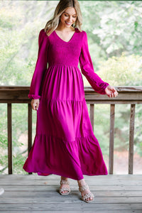 It's All For You Magenta Purple Tiered Maxi Dress