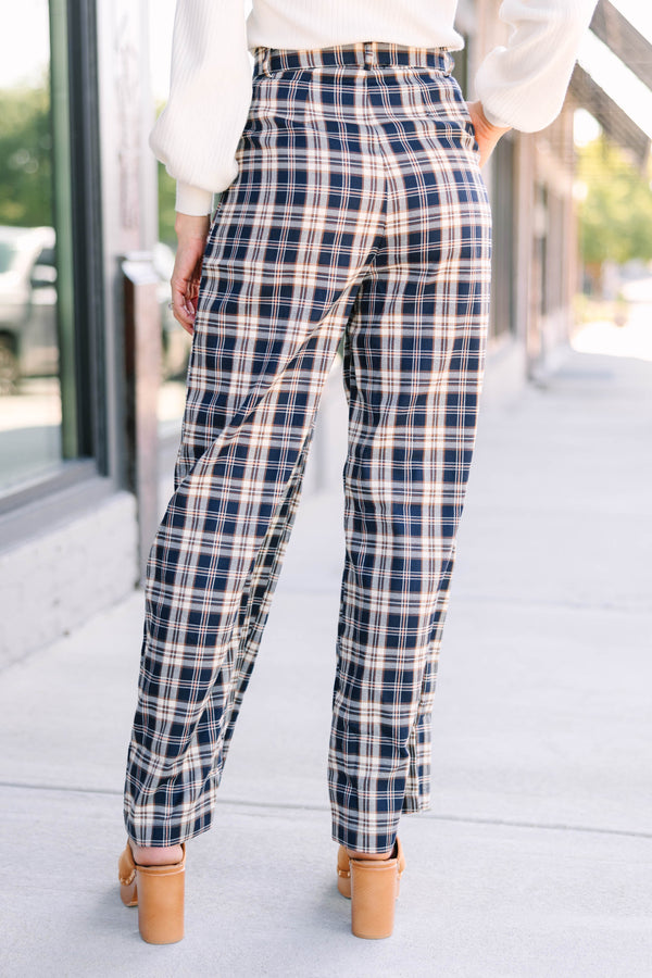 Be Direct Navy Blue Plaid Wide Leg Pants – Shop the Mint Be Direct Navy Blue Plaid Wide Leg Pants – Shop the Mint