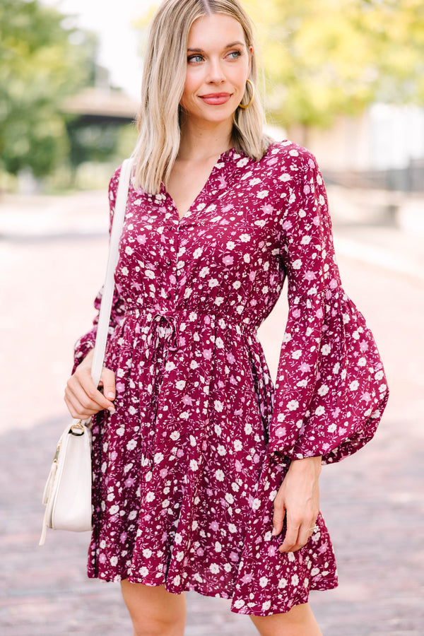 Out For The Day Burgundy Red Floral Dress – Shop the Mint