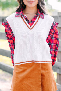 cable knit sweater vest