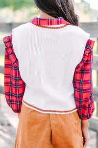 cable knit sweater vest