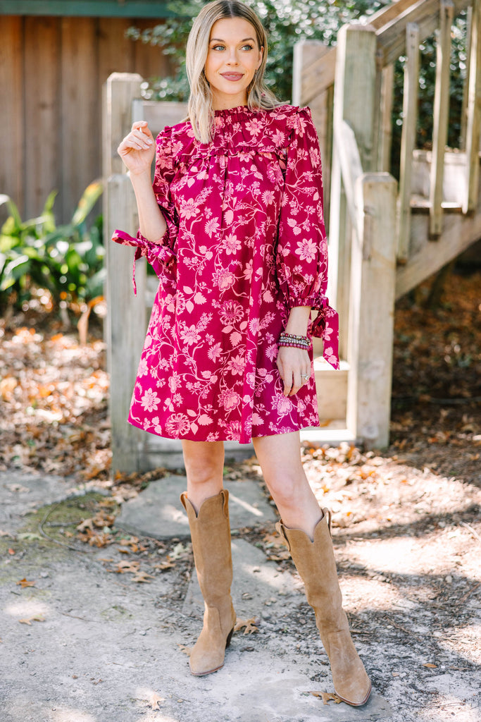 Let This Be Wine Floral Print Dress