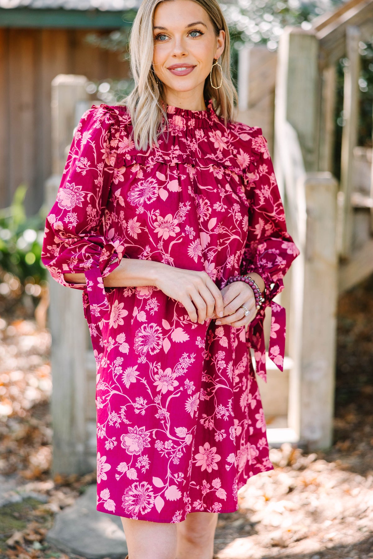 You've Got The Power Wine Red Floral Dress – Shop the Mint