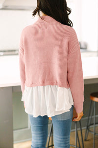 Focus On You Blush Pink Layered Sweater