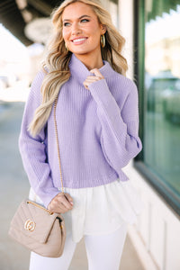 Focus On You Lavender Purple Layered Sweater