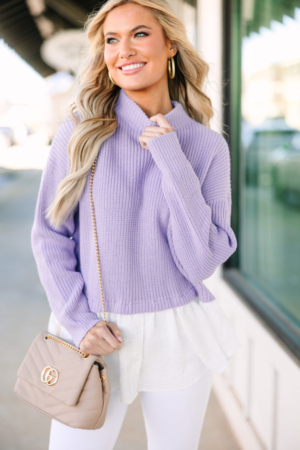 Focus On You Lavender Purple Layered Sweater – Shop the Mint