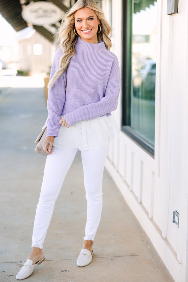 Focus On You Lavender Purple Layered Sweater – Shop the Mint