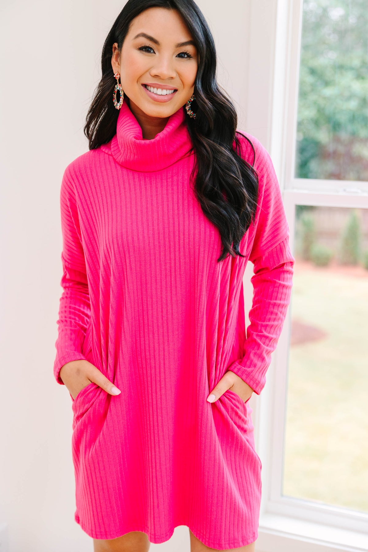 Just Imagine It Fuchsia Pink Sweater Dress Shop the Mint Just Imagine It Fuchsia Pink Sweater Dress Shop the Mint