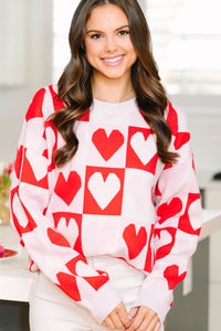Let Your Love Shine Red Heart Sweater