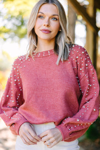 pearl embellished women's sweater