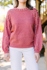 pearl embellished women's sweater