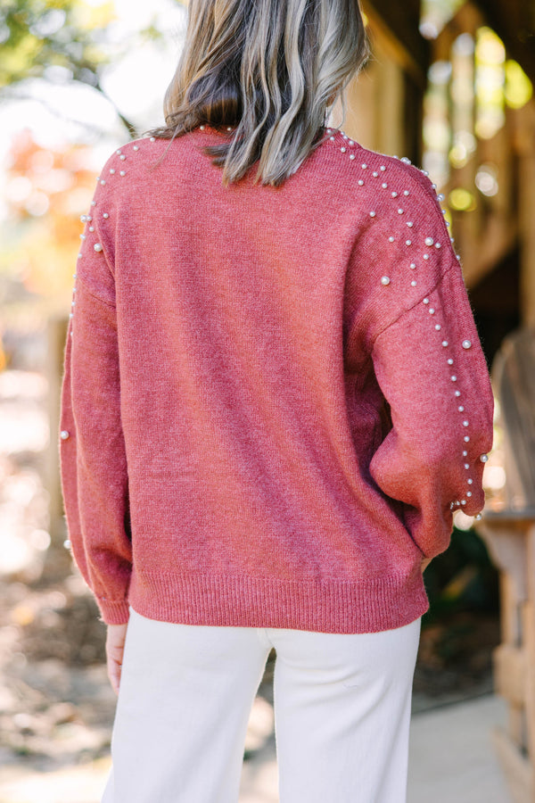 pearl embellished women's sweater