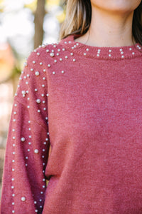 pearl embellished women's sweater