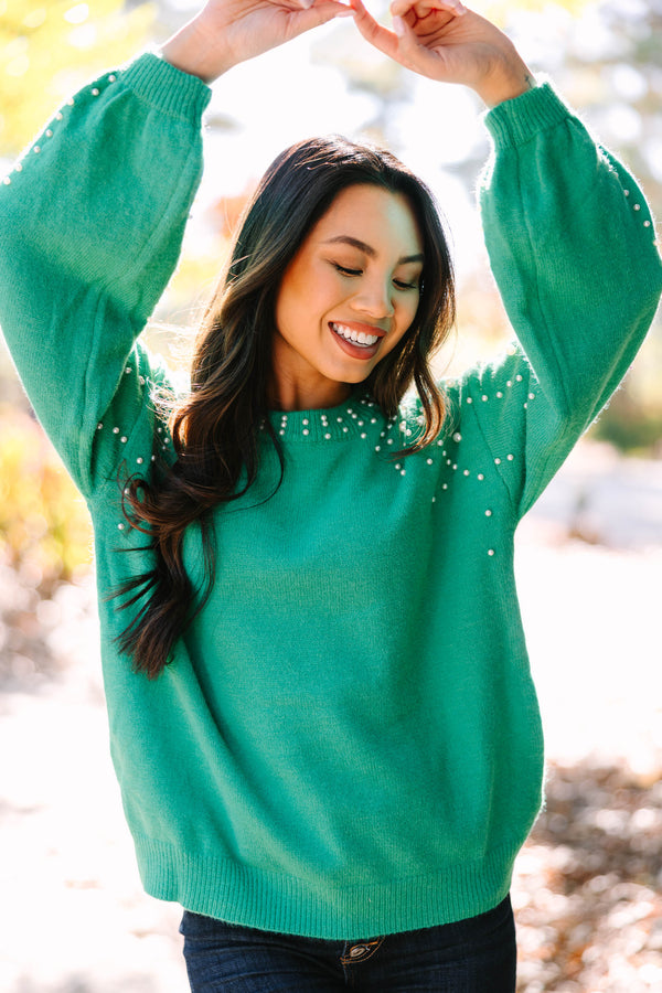 green pearl sweater