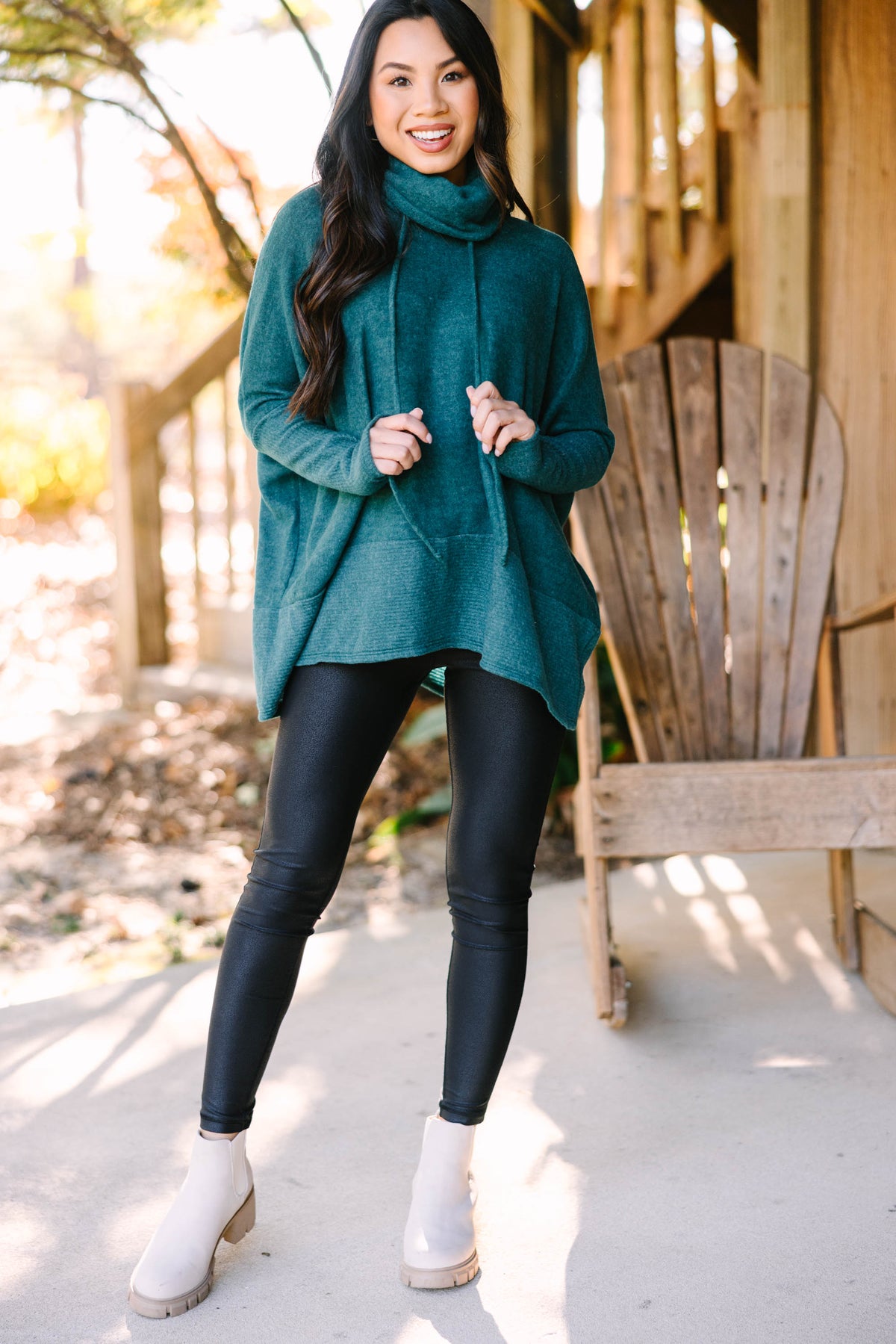 Realized Fun Hunter Green Turtleneck Tunic Shop the Mint