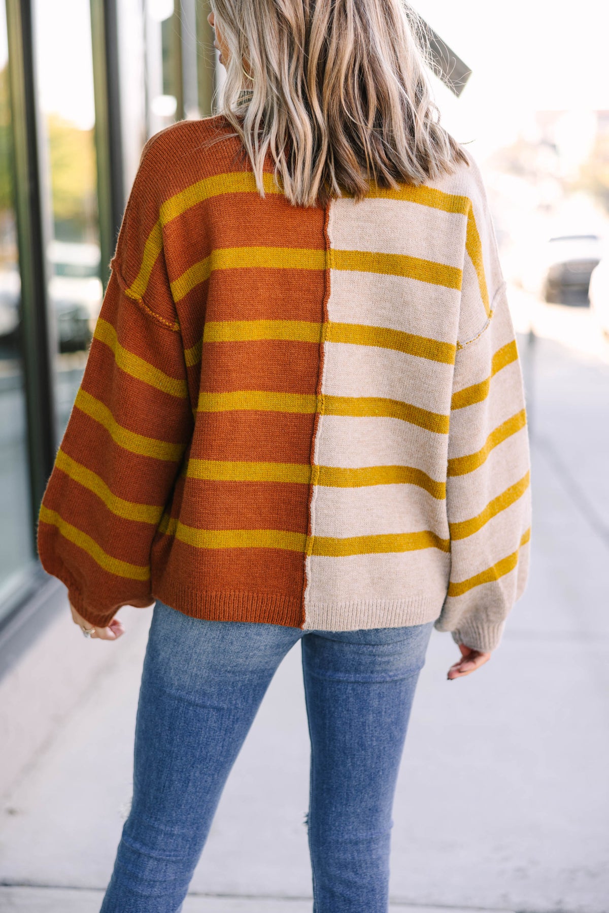 Back And Forth Rust Orange Striped Sweater Shop the Mint