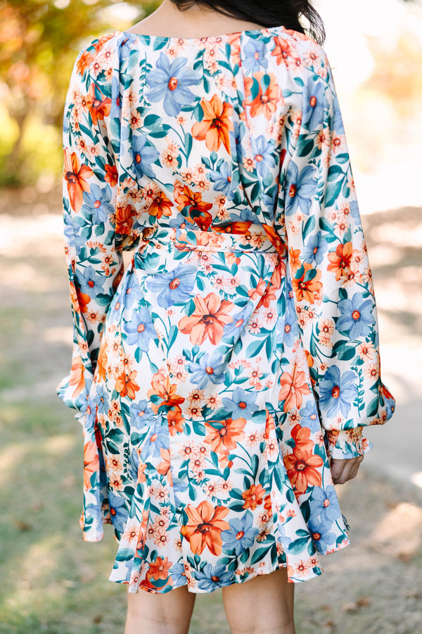 feminine floral long sleeve dress