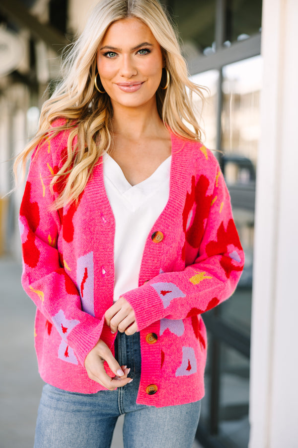 Take One Hot Pink Floral Cardigan – Shop the Mint