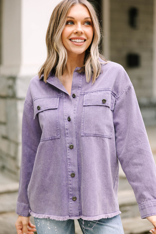 Purple women denim jacket