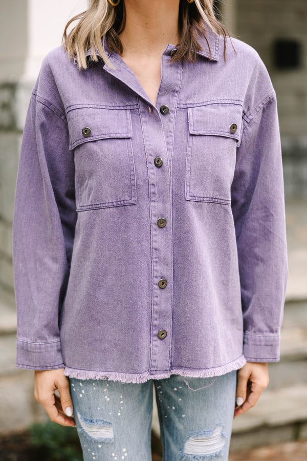 Easy Moves Dusty Purple Denim Jacket – Shop the Mint