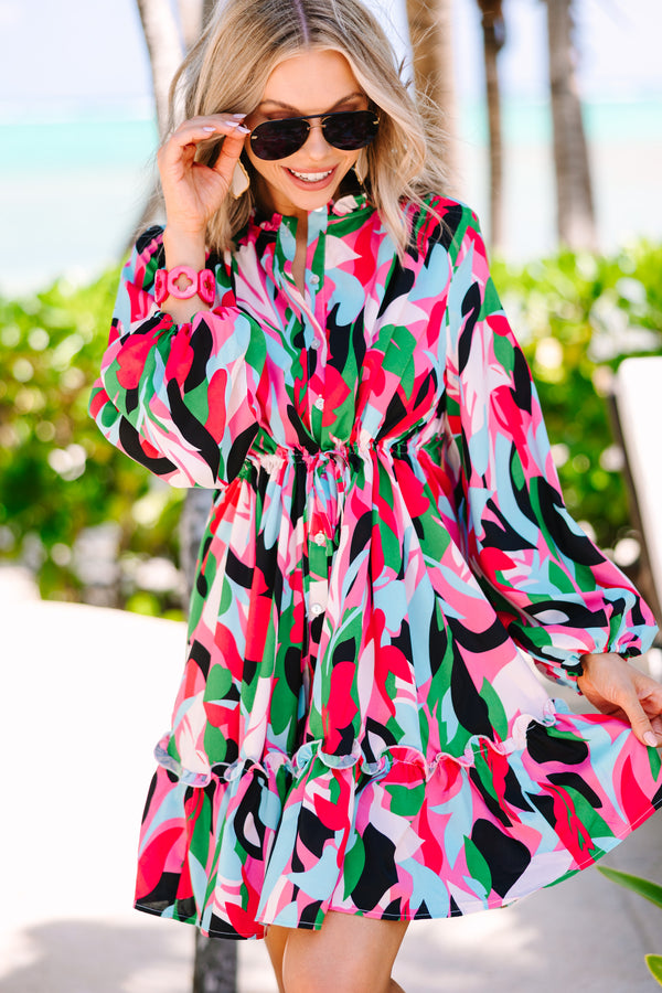 colorful dresses, abstract dresses, spring dresses