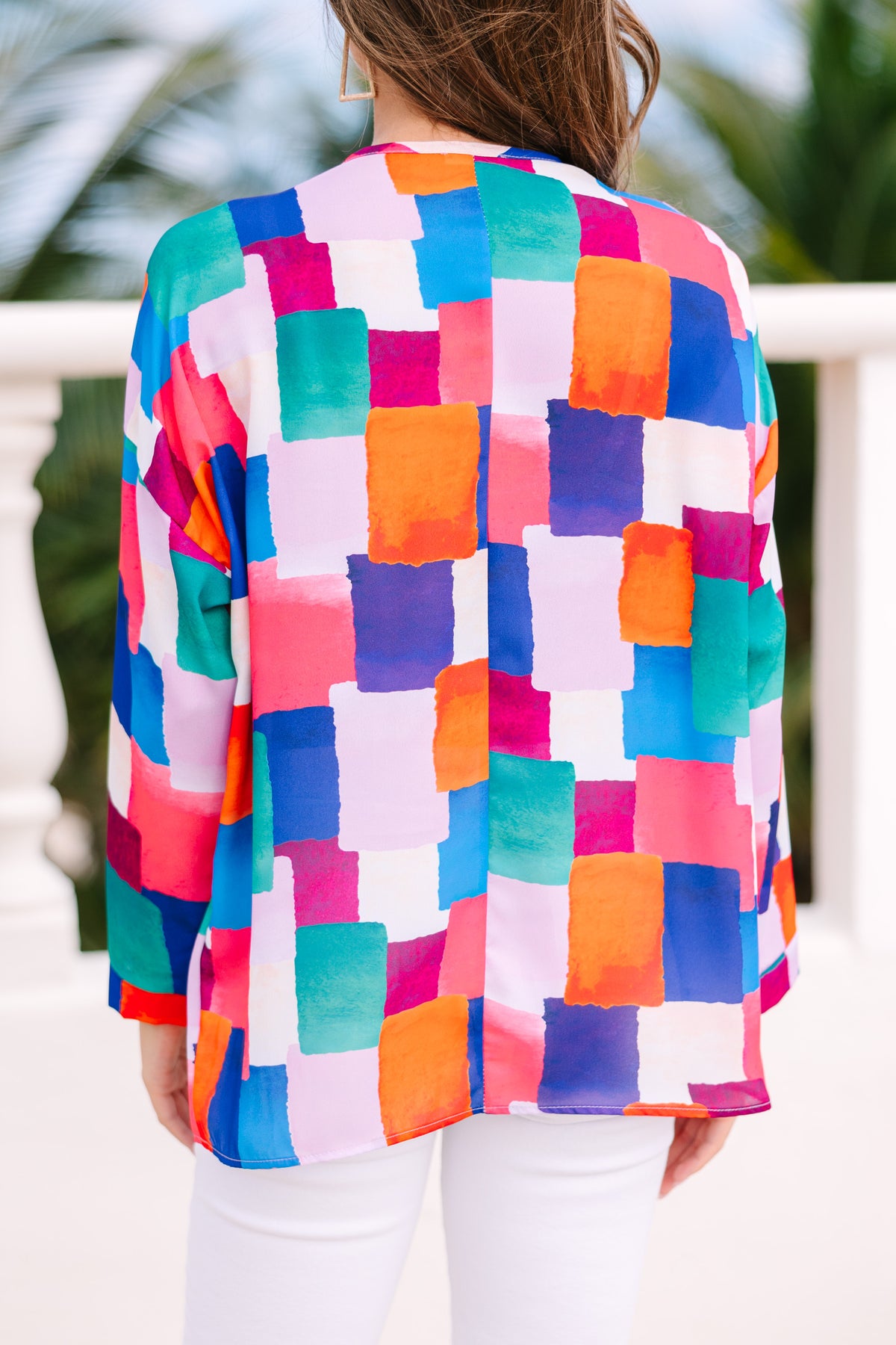 Blue All Over Print Blouse