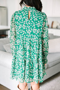 Send For You Green Ditsy Floral Dress