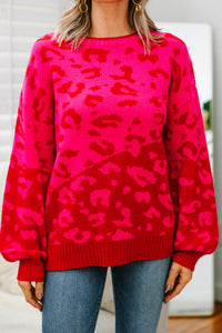 Tell Me Everything Hot Pink Leopard Sweater