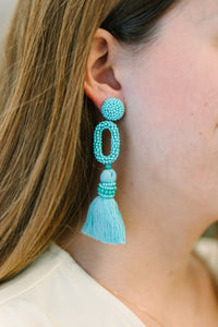 All For Fun Turquoise Beaded Earrings