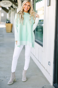All In Sage Green Striped Tunic