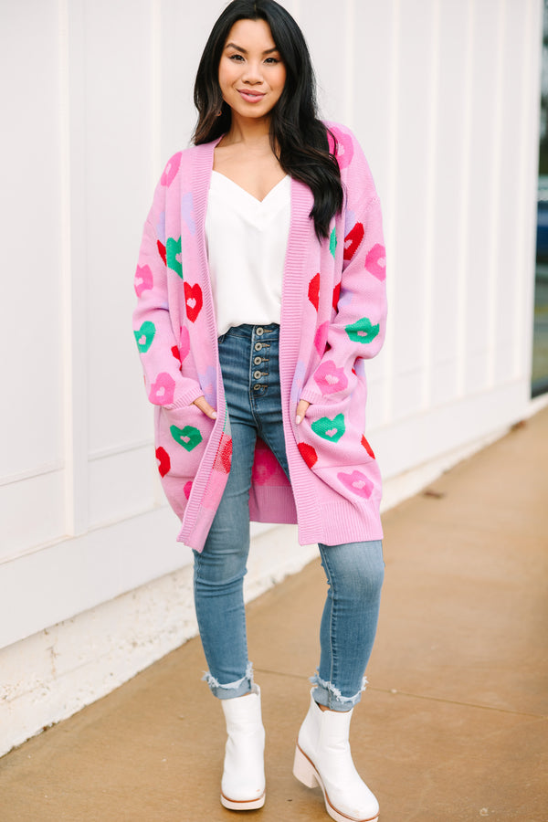 Moving On Pink Heart Cardigan Shop the Mint