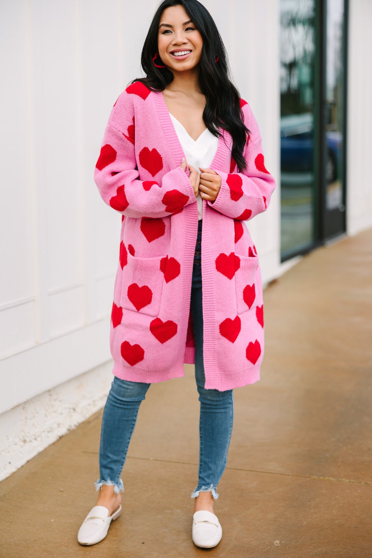 Looking At You Pink Heart Cardigan Shop the Mint