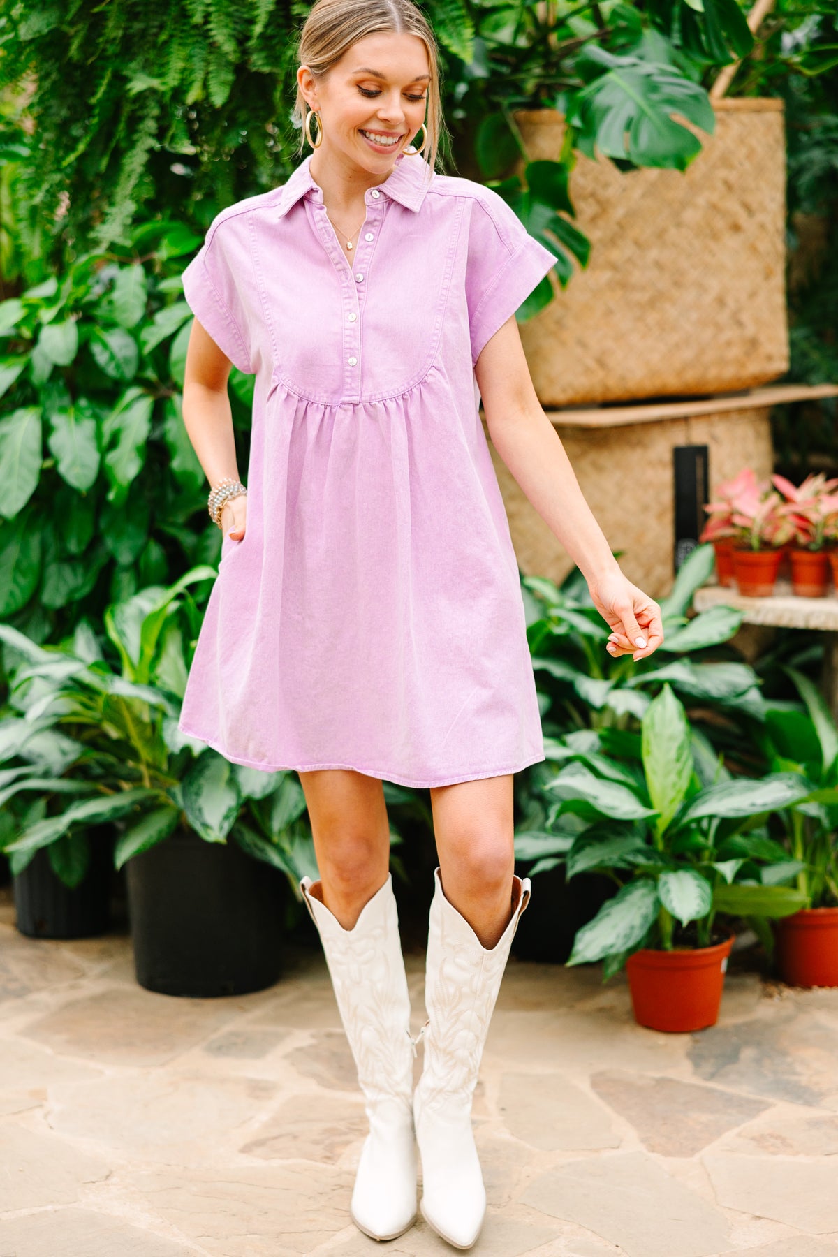 Right By You Lavender Purple Babydoll Dress Shop the Mint