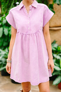 Right By You Lavender Purple Babydoll Dress