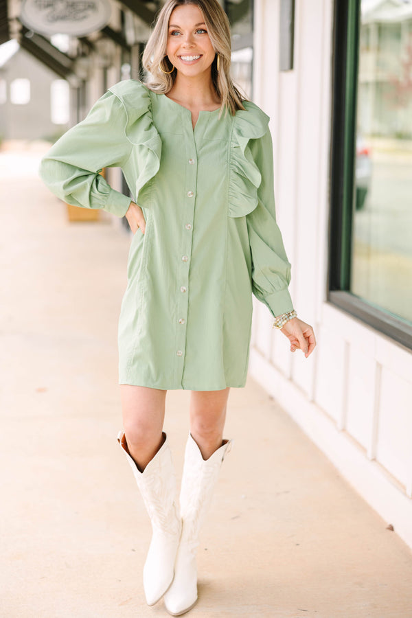 Feeling My Best Sage Green Ruffled Dress Shop the Mint Feeling My Best Sage Green Ruffled Dress Shop the Mint