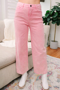 Wish For Fun Pink Crop Jeans