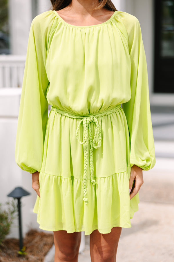 Neon Green Straps Tight Homecoming Dress with Tassel – FancyVestido
