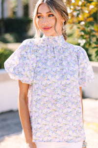 What You Need Blue Ditsy Floral Blouse