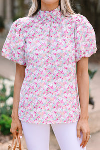 What You Need Pink Ditsy Floral Blouse