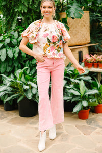 How It Feels Pink Floral Blouse