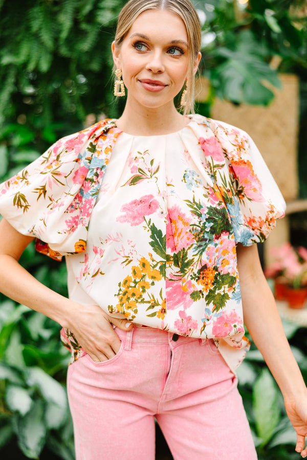 How It Feels Pink Floral Blouse